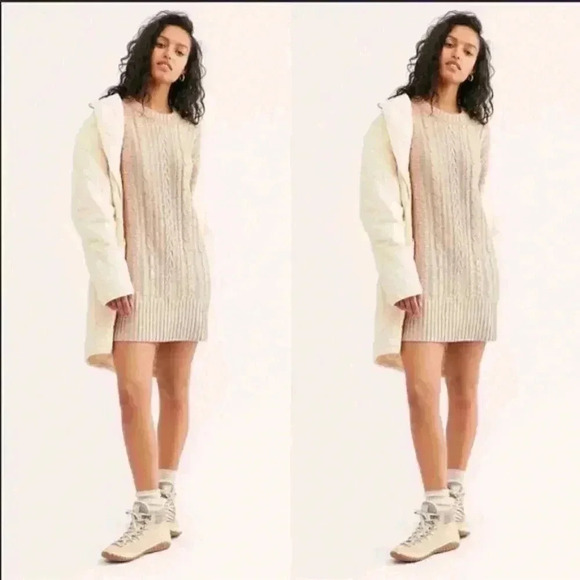 Free People As Good As Gold Cable Knit Sweater XL - Picture 3 of 5